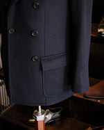 Load image into Gallery viewer, Wool/Cashmere Caban Coat - Dark Navy
