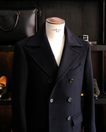 Load image into Gallery viewer, Wool/Cashmere Caban Coat - Dark Navy
