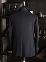 Load image into Gallery viewer, Wool/Cashmere Caban Coat - Dark Navy
