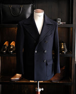 Load image into Gallery viewer, Wool/Cashmere Caban Coat - Dark Navy
