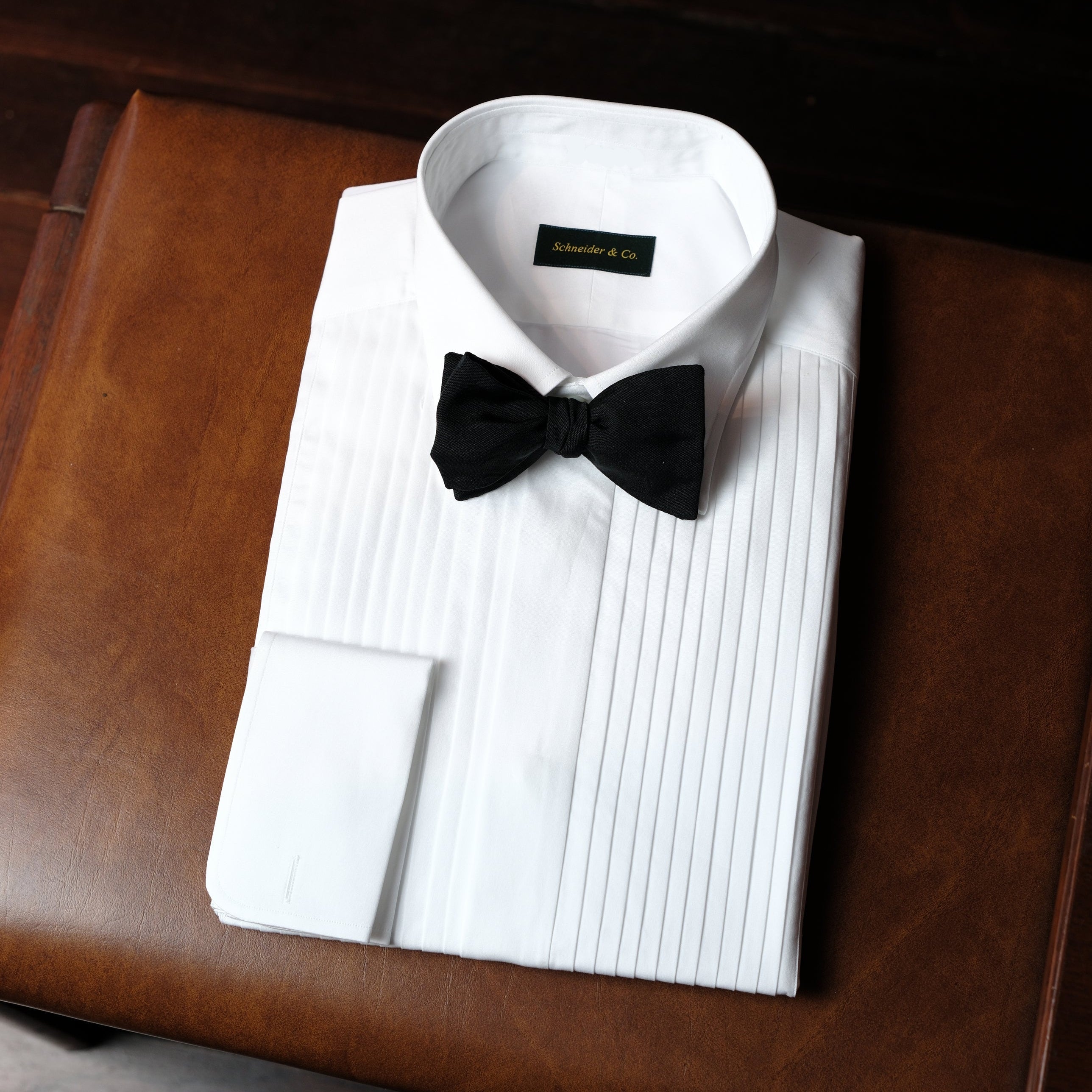 Pleated Front Dinner Shirt - White