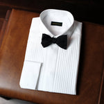 Load image into Gallery viewer, Pleated Front Dinner Shirt - White
