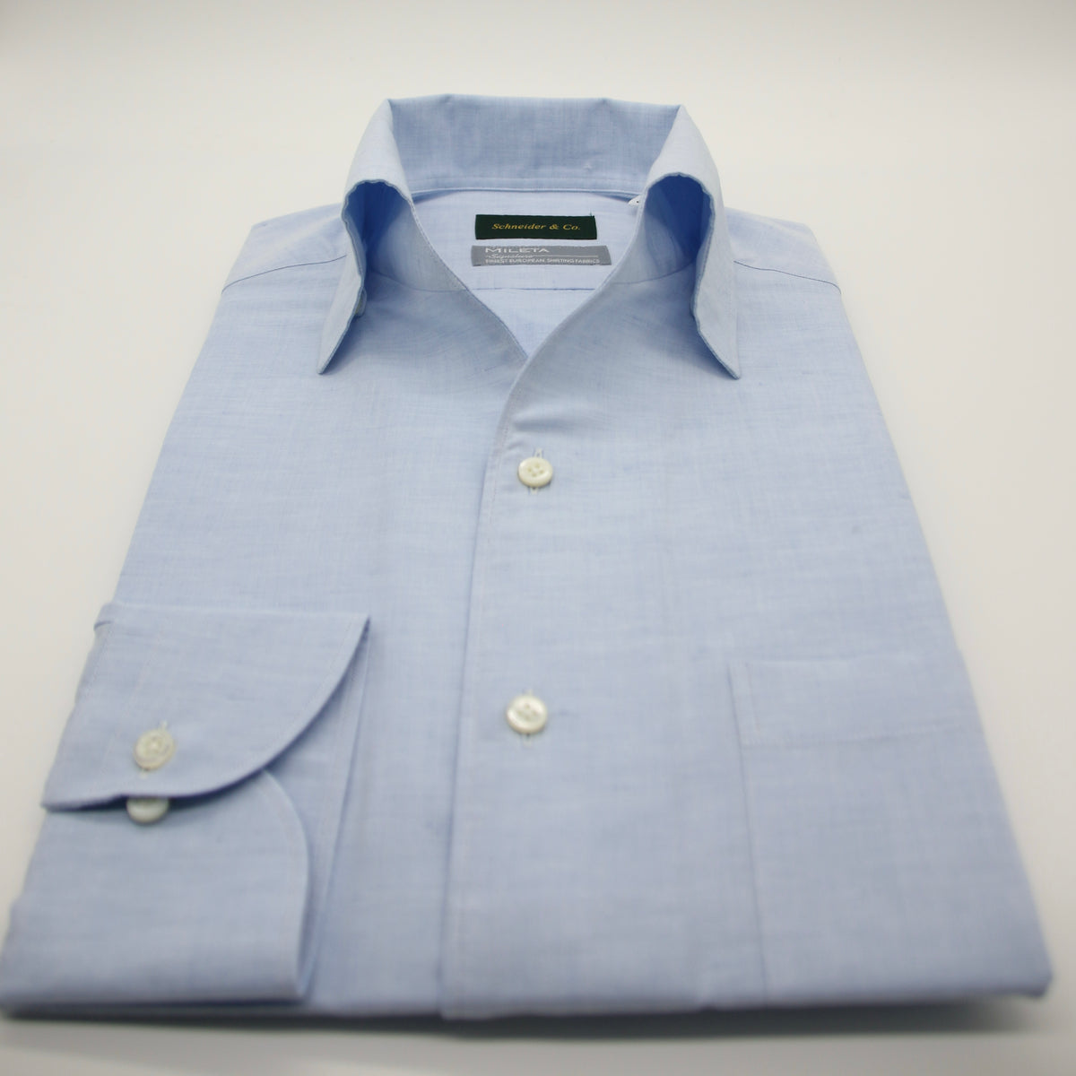 Cotton/Linen One-piece Collar Shirt Blue – Schneider & Co.